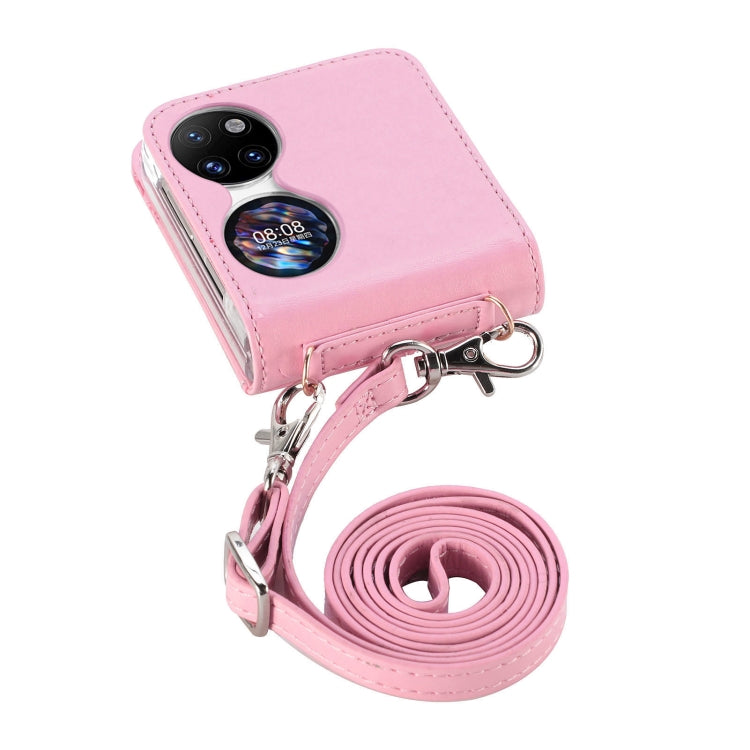 For Huawei P50 Pocket Diagonal Embossed Card Folding Phone Case