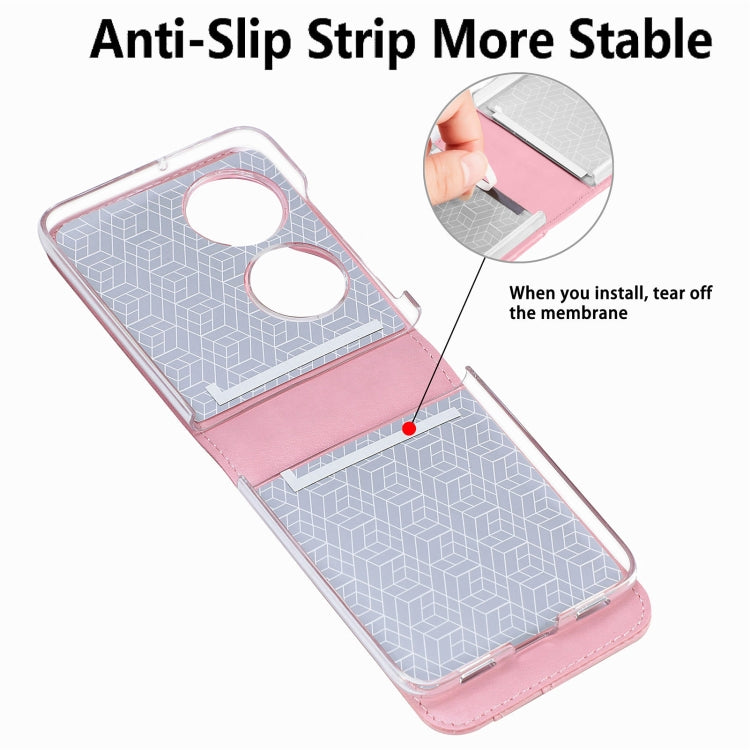 For Huawei P50 Pocket Diagonal Embossed Card Folding Phone Case