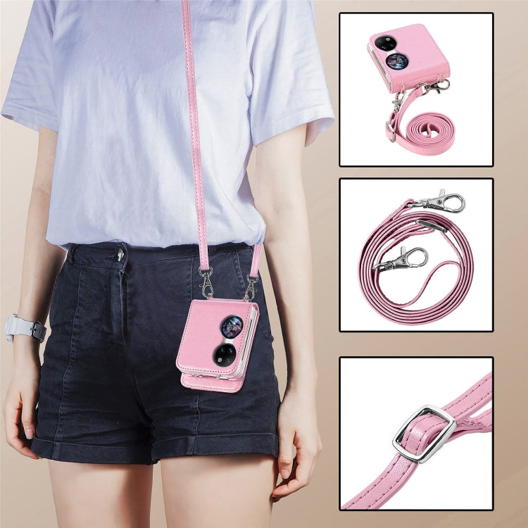 For Huawei P50 Pocket Diagonal Embossed Card Folding Phone Case