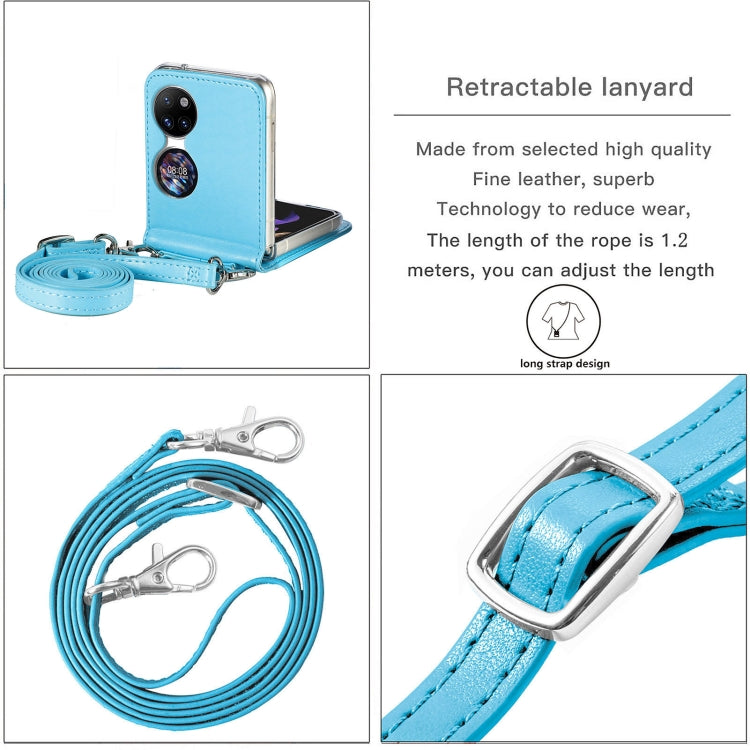 For Huawei P50 Pocket Diagonal Embossed Card Folding Phone Case