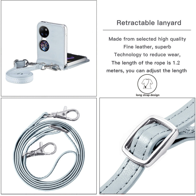 For Huawei P50 Pocket Diagonal Embossed Card Folding Phone Case