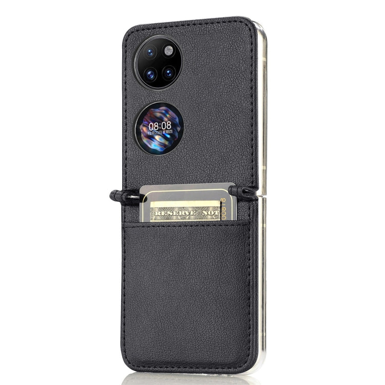 For Huawei P50 Pocket Litchi Pattern Card Folding Phone Case