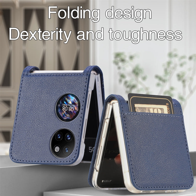 For Huawei P50 Pocket Litchi Pattern Card Folding Phone Case