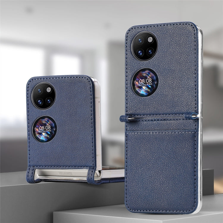 For Huawei P50 Pocket Litchi Pattern Card Folding Phone Case