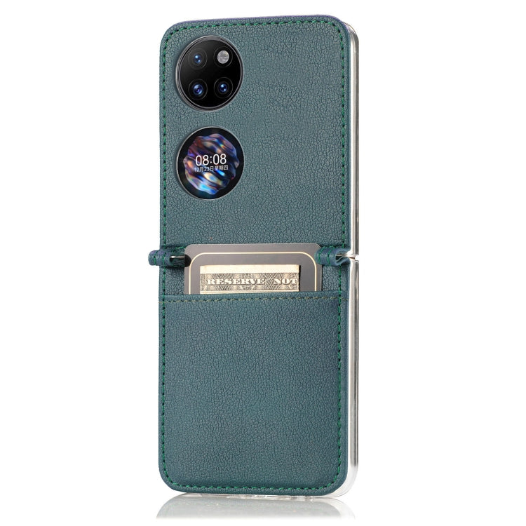 For Huawei P50 Pocket Litchi Pattern Card Folding Phone Case