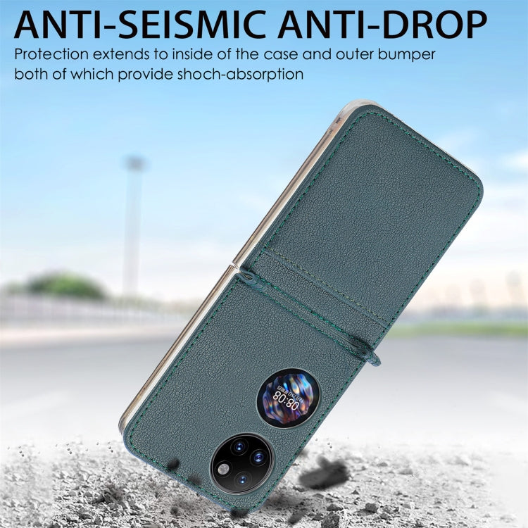 For Huawei P50 Pocket Litchi Pattern Card Folding Phone Case