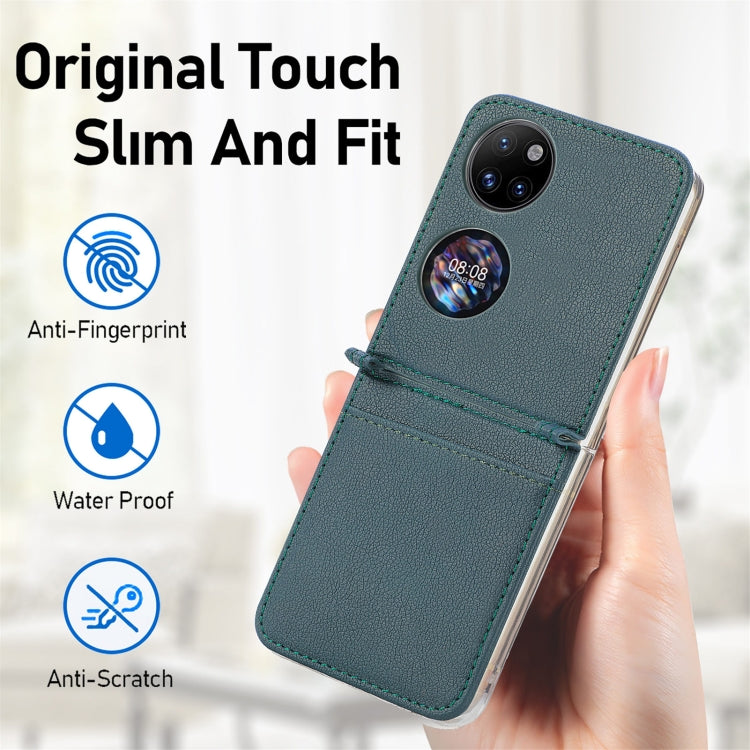 For Huawei P50 Pocket Litchi Pattern Card Folding Phone Case