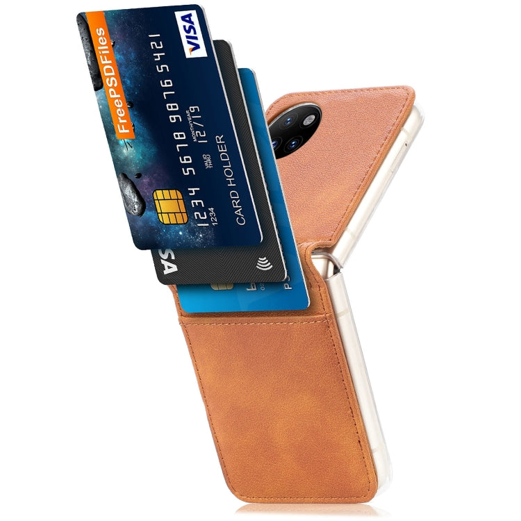 For Huawei P50 Pocket Litchi Pattern Card Folding Phone Case