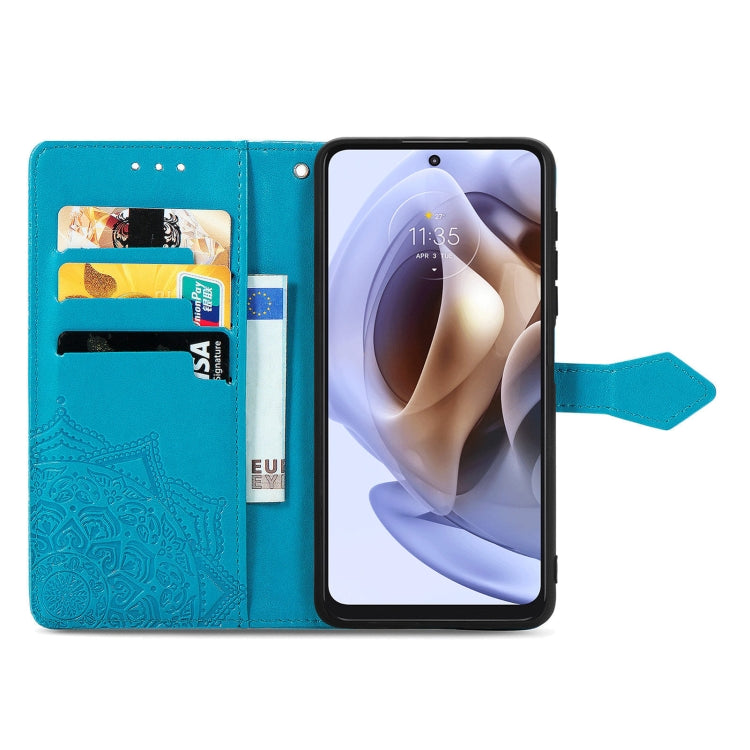 For Motorola Moto G31 Mandala Flower Embossed Flip Leather Phone Case