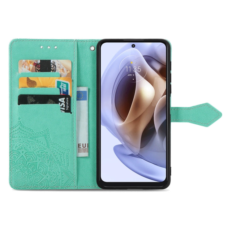 For Motorola Moto G31 Mandala Flower Embossed Flip Leather Phone Case