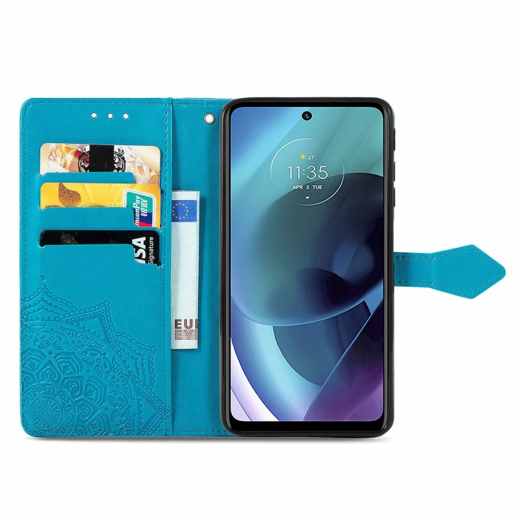 For Motorola Moto G51 Mandala Flower Embossed Flip Leather Phone Case