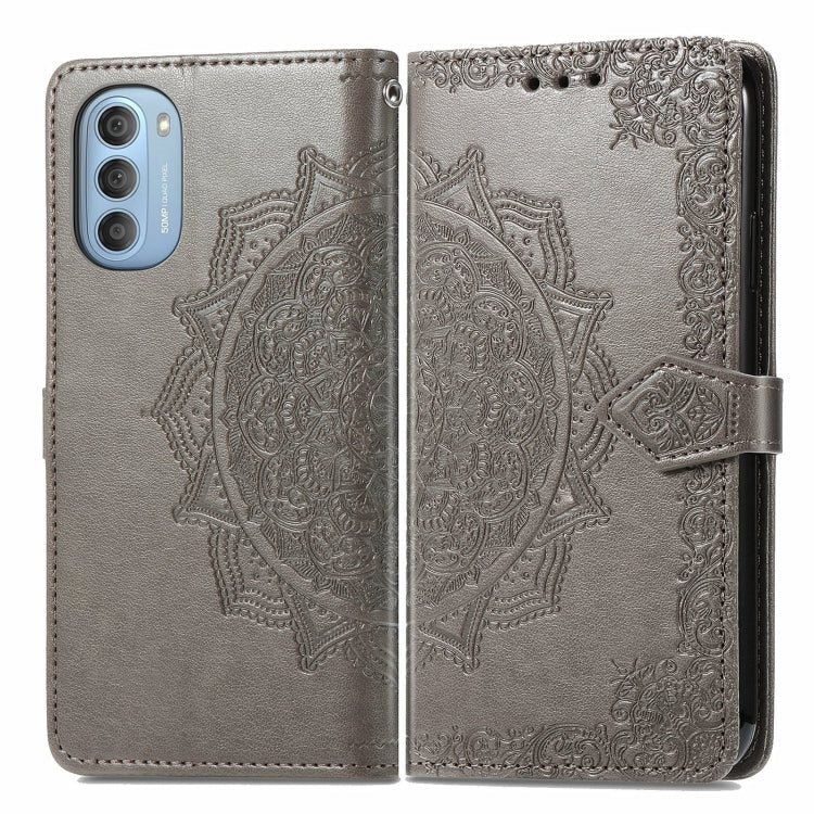 For Motorola Moto G51 Mandala Flower Embossed Flip Leather Phone Case