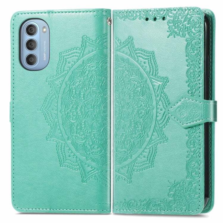For Motorola Moto G51 Mandala Flower Embossed Flip Leather Phone Case