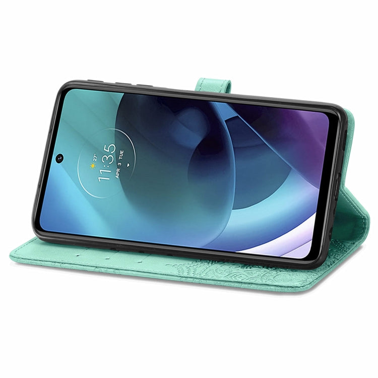 For Motorola Moto G51 Mandala Flower Embossed Flip Leather Phone Case