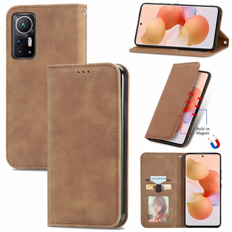 For Xiaomi 12 / 12X Retro Skin Feel Magnetic Flip Leather Phone Case