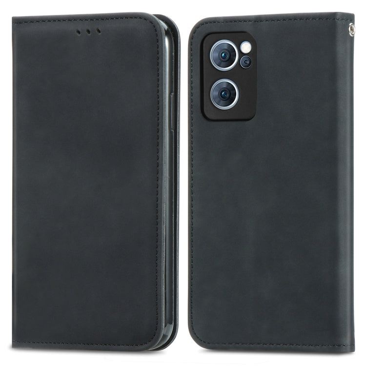 For OPPO Reno7 5G Retro Skin Feel Magnetic Flip Leather Case