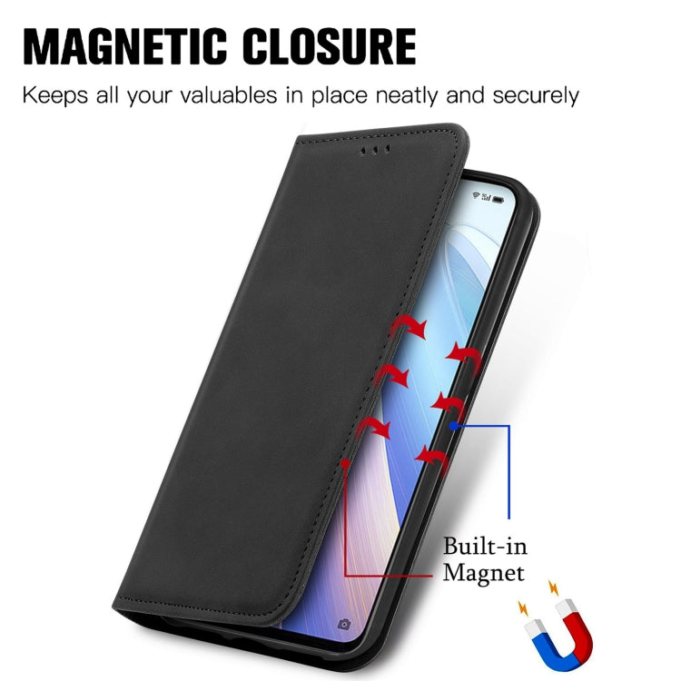 For OPPO Reno7 5G Retro Skin Feel Magnetic Flip Leather Case