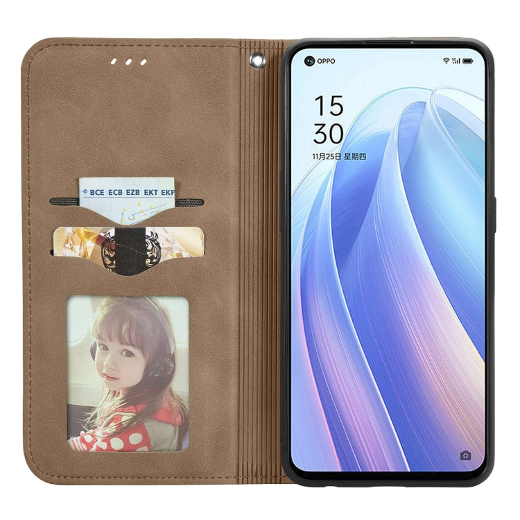 For OPPO Reno7 5G Retro Skin Feel Magnetic Flip Leather Case