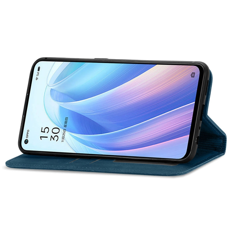 For OPPO Reno7 5G Retro Skin Feel Magnetic Flip Leather Case