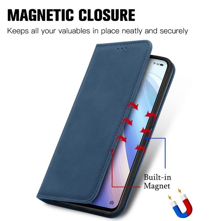 For OPPO Reno7 5G Retro Skin Feel Magnetic Flip Leather Case