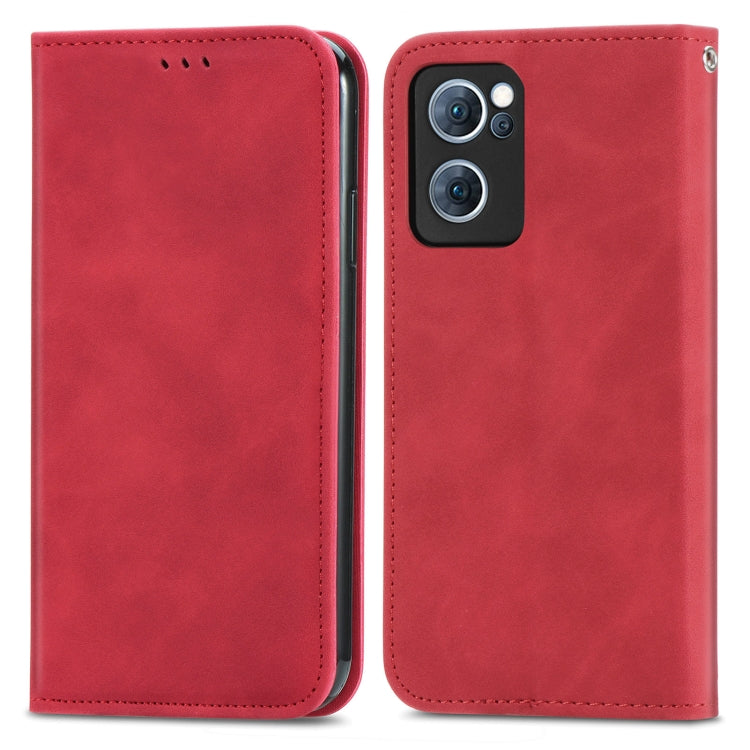 For OPPO Reno7 5G Retro Skin Feel Magnetic Flip Leather Case