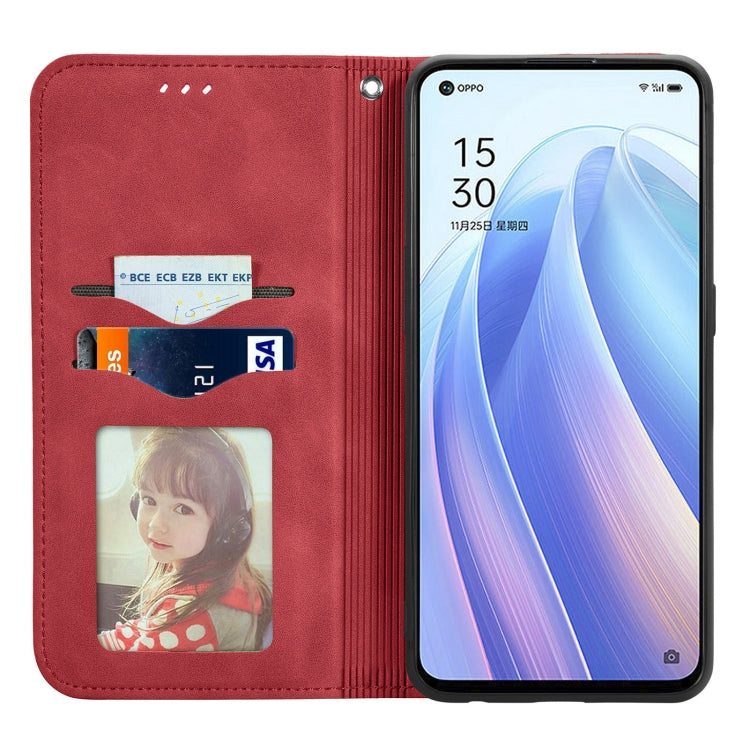 For OPPO Reno7 5G Retro Skin Feel Magnetic Flip Leather Case