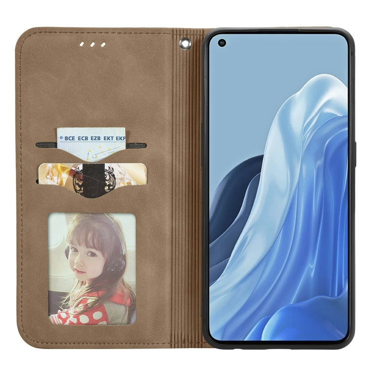 For OPPO Reno7 Pro 5G Retro Skin Feel Magnetic Flip Leather Case