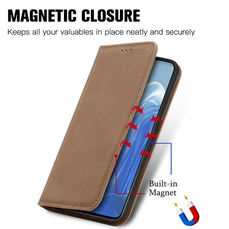 For OPPO Reno7 Pro 5G Retro Skin Feel Magnetic Flip Leather Case