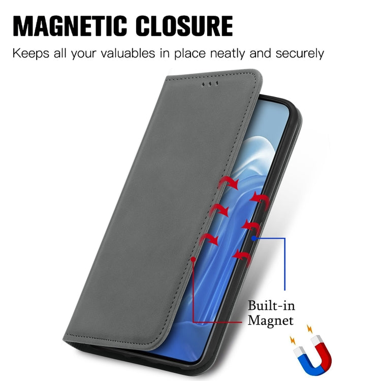 For OPPO Reno7 Pro 5G Retro Skin Feel Magnetic Flip Leather Case