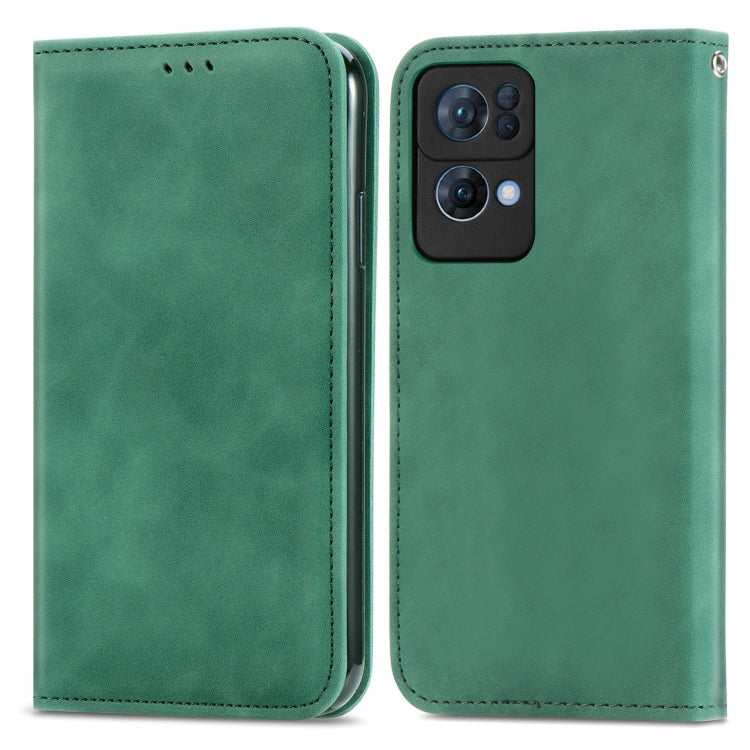 For OPPO Reno7 Pro 5G Retro Skin Feel Magnetic Flip Leather Case