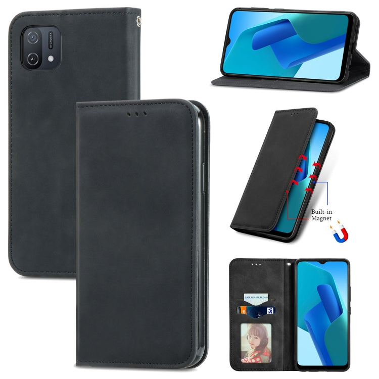 For OPPO A16K Retro Skin Feel Magnetic Flip Leather Case