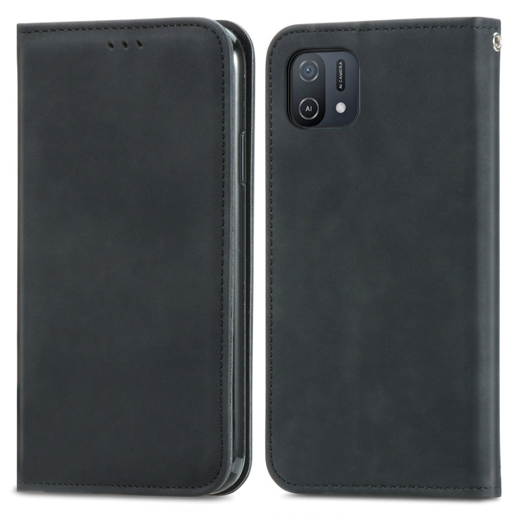 For OPPO A16K Retro Skin Feel Magnetic Flip Leather Case