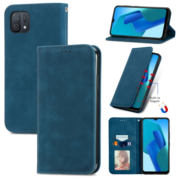 For OPPO A16K Retro Skin Feel Magnetic Flip Leather Case