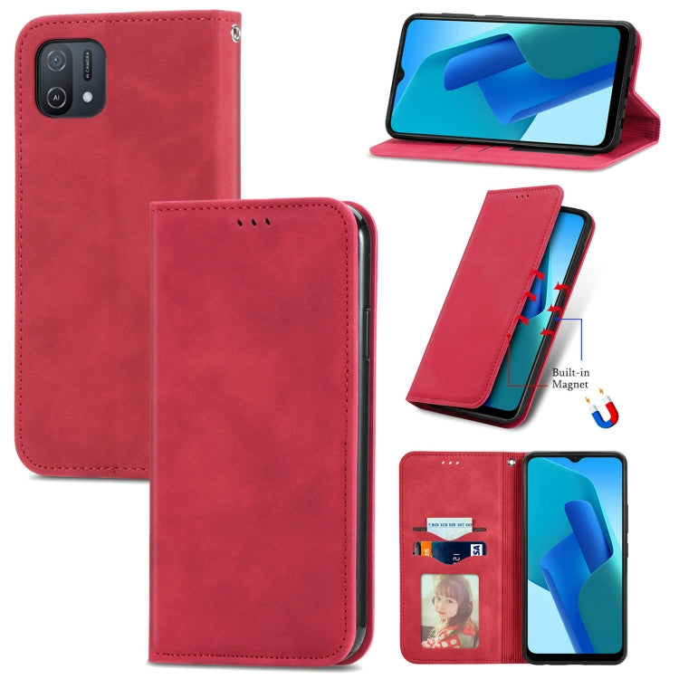 For OPPO A16K Retro Skin Feel Magnetic Flip Leather Case