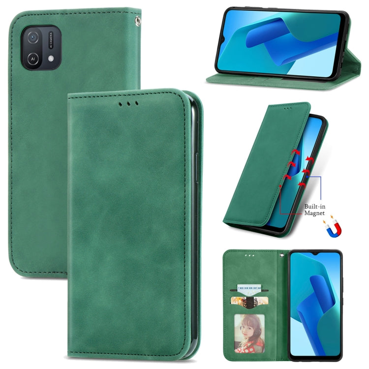 For OPPO A16K Retro Skin Feel Magnetic Flip Leather Case
