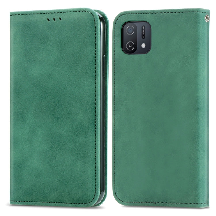 For OPPO A16K Retro Skin Feel Magnetic Flip Leather Case