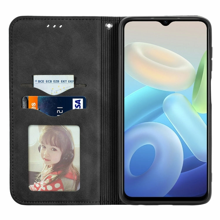 For vivo Y76s Retro Skin Feel Magnetic Flip Leather Case