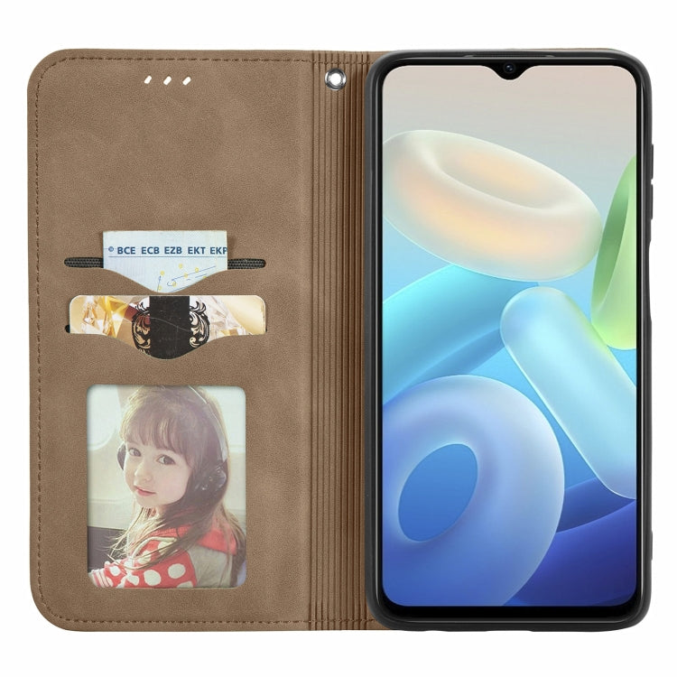 For vivo Y76s Retro Skin Feel Magnetic Flip Leather Case