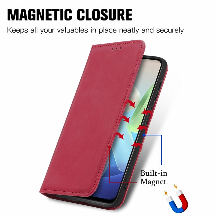 For vivo Y76s Retro Skin Feel Magnetic Flip Leather Case