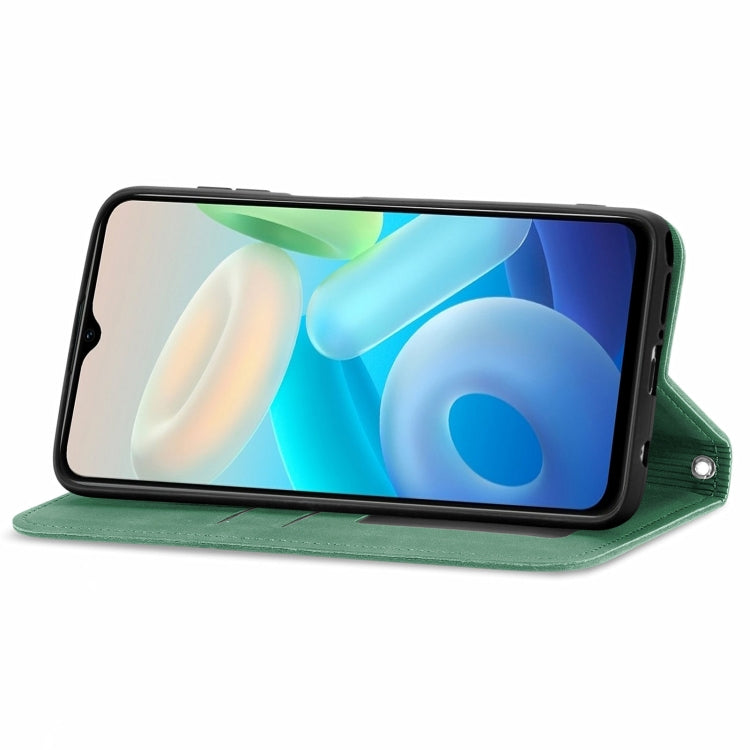 For vivo Y76s Retro Skin Feel Magnetic Flip Leather Case