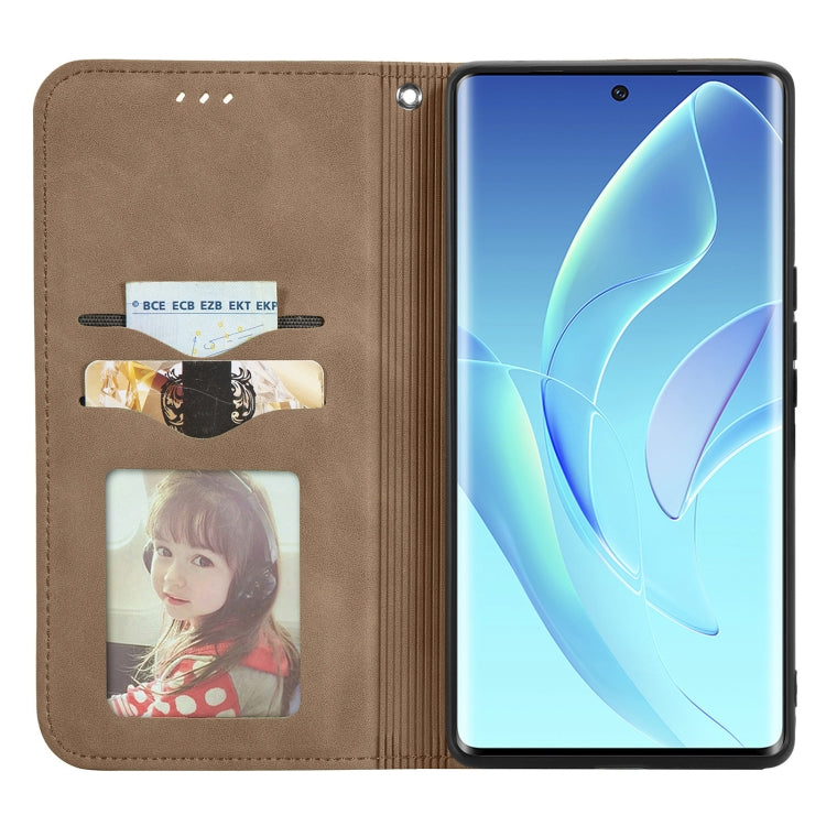 For Honor 60 Retro Skin Feel Magnetic Horizontal Flip Leather Phone Case