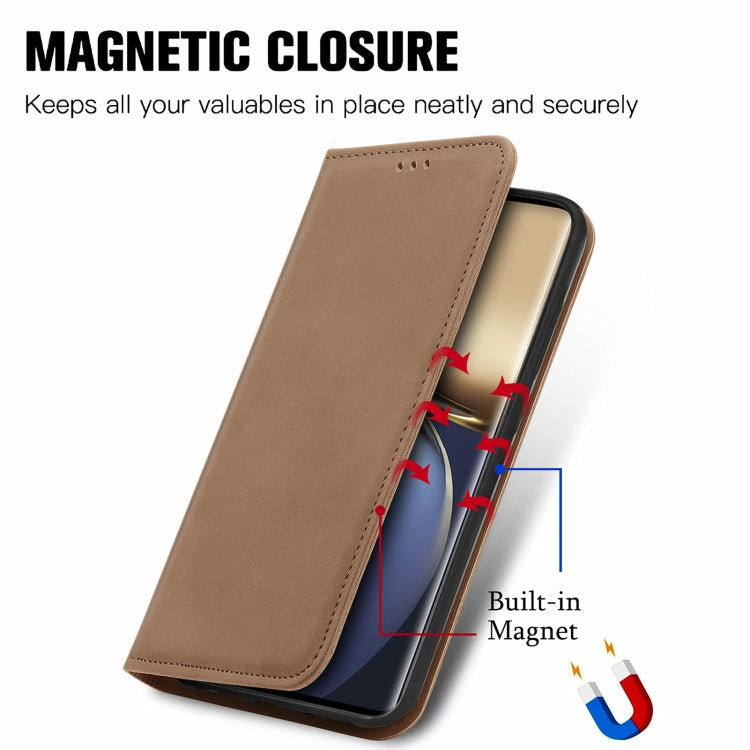 For Honor Magic3 Retro Skin Feel Magnetic Horizontal Flip Leather Phone Case