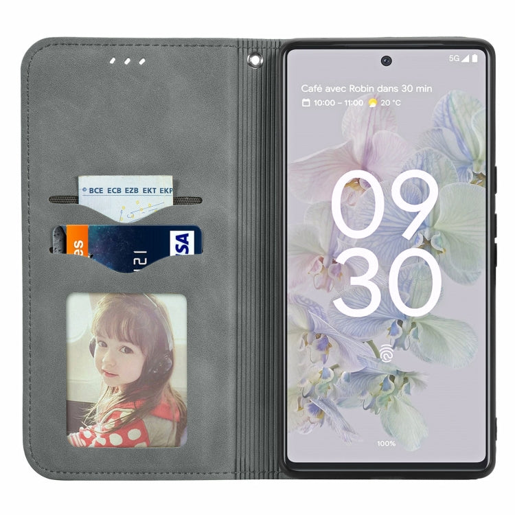 For Google Pixel 6a Retro Skin Feel Magnetic Horizontal Flip Leather Phone Case