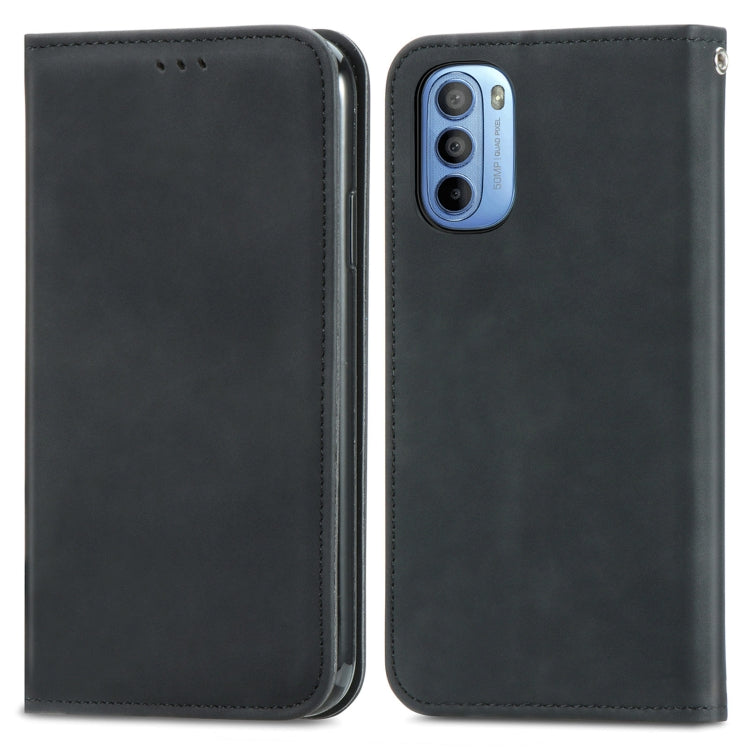 For Motorola Moto G31 Retro Skin Feel Magnetic Horizontal Flip Leather Phone Case