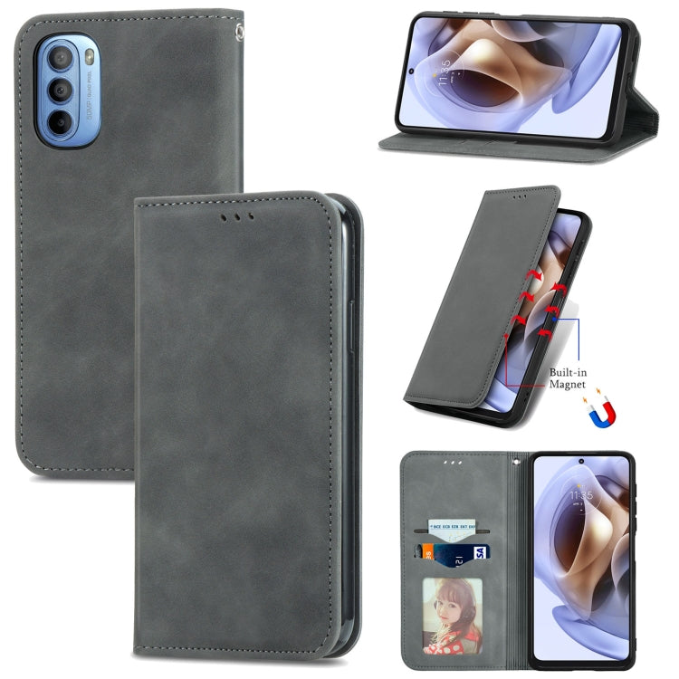 For Motorola Moto G31 Retro Skin Feel Magnetic Horizontal Flip Leather Phone Case