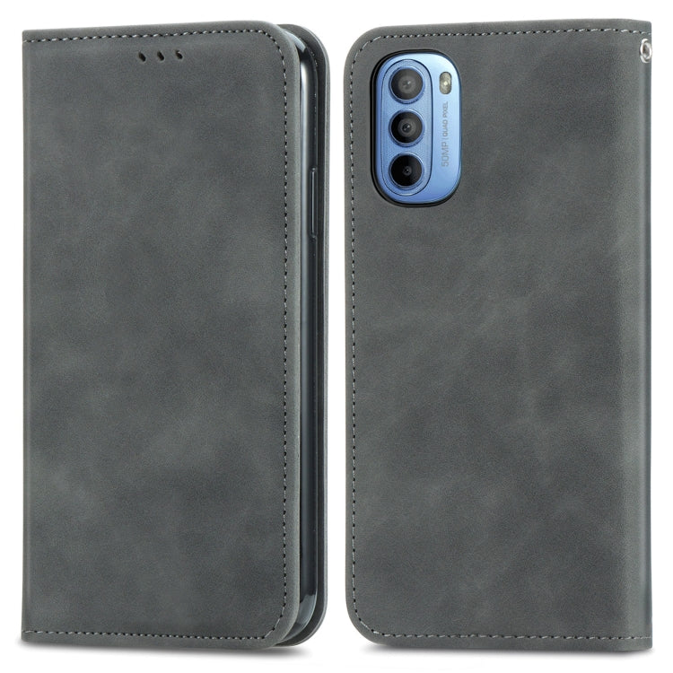 For Motorola Moto G31 Retro Skin Feel Magnetic Horizontal Flip Leather Phone Case