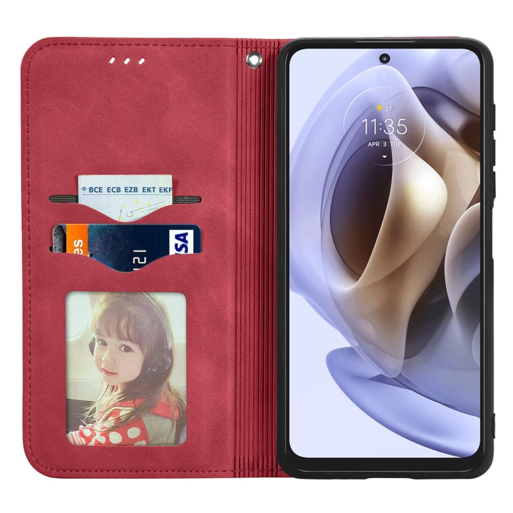 For Motorola Moto G31 Retro Skin Feel Magnetic Horizontal Flip Leather Phone Case