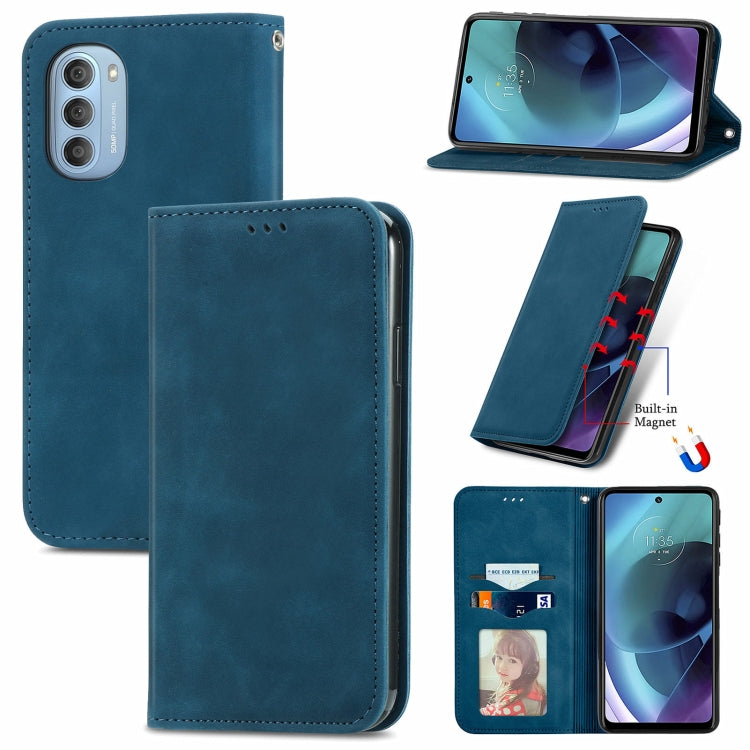 For Motorola Moto G51 Retro Skin Feel Magnetic Horizontal Flip Leather Phone Case