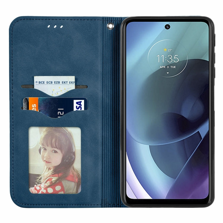 For Motorola Moto G51 Retro Skin Feel Magnetic Horizontal Flip Leather Phone Case