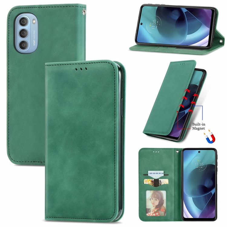 For Motorola Moto G51 Retro Skin Feel Magnetic Horizontal Flip Leather Phone Case